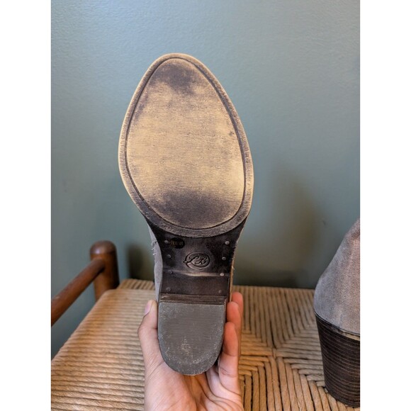 Lucky Brand Womens Tan Suede Elenor Ankle Boots Sz 10 Boho Festival Western - Picture 5 of 9